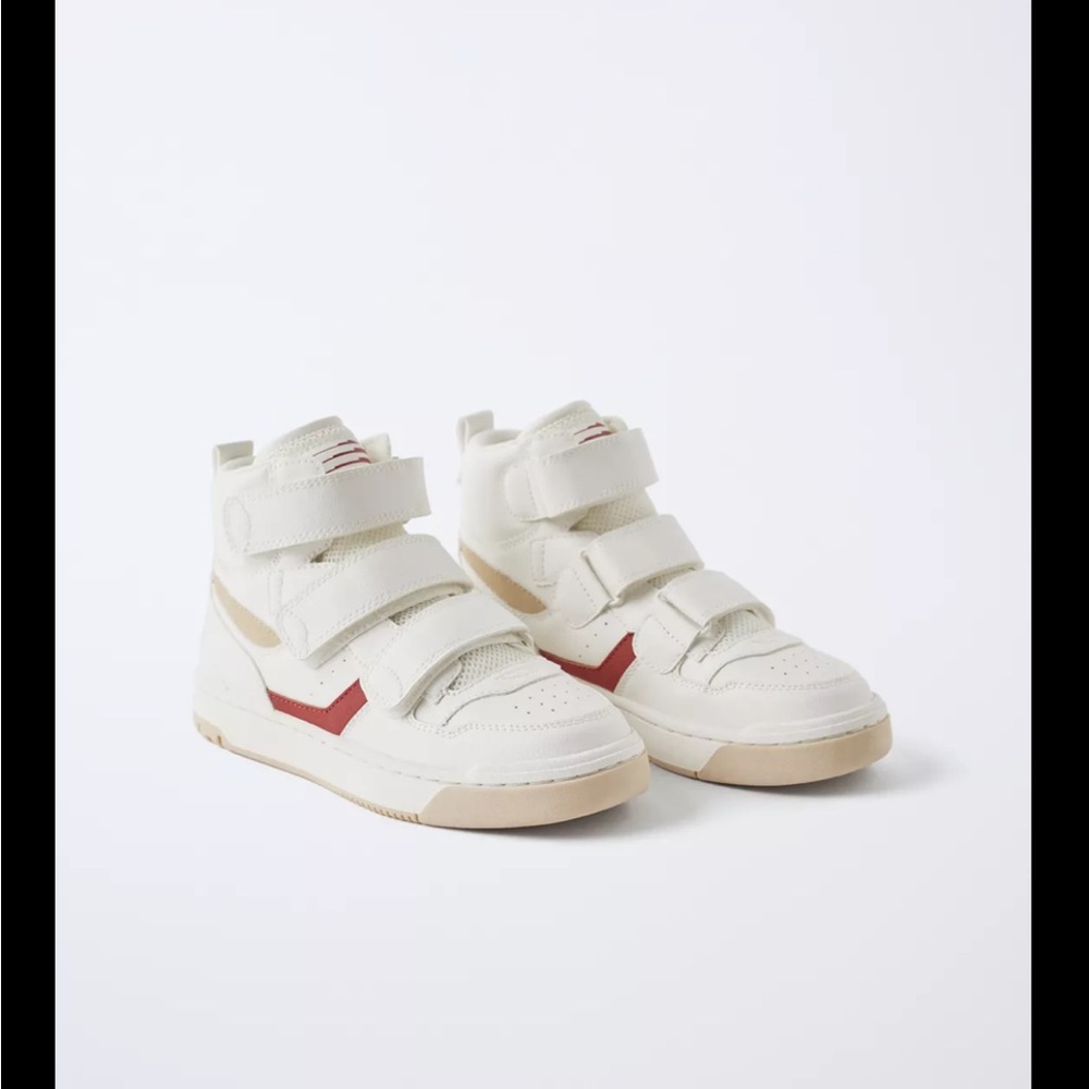 Zara kids, strappy high top sneakers, size 13.5
